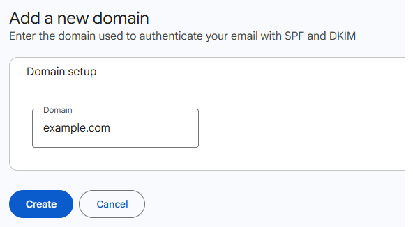 Google Postmaster Tools Add domain screen
